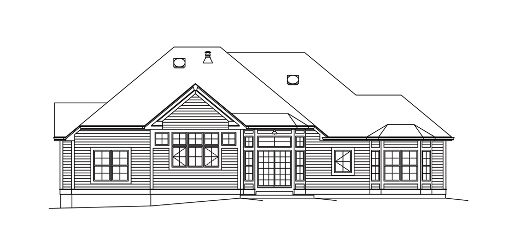 Home Plan Rear Elevation of this 4-Bedroom,2241 Sq Ft Plan -138-1290