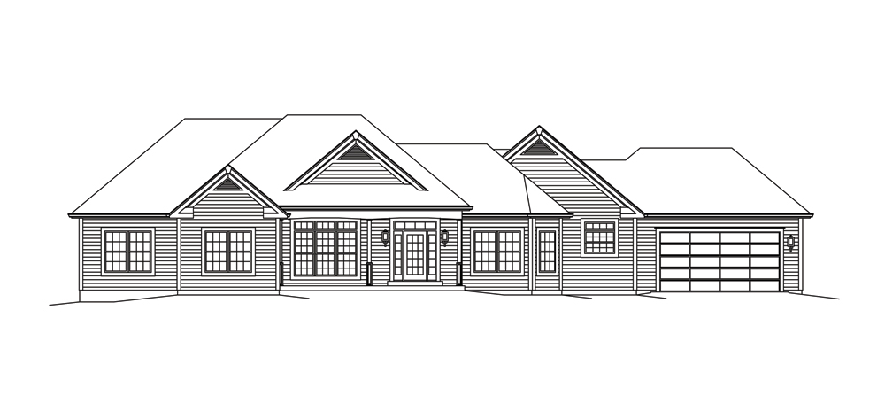 Home Plan Front Elevation of this 3-Bedroom,2487 Sq Ft Plan -138-1292