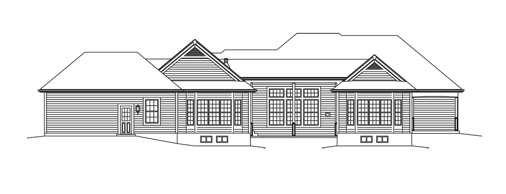 Home Plan Rear Elevation of this 3-Bedroom,2487 Sq Ft Plan -138-1292