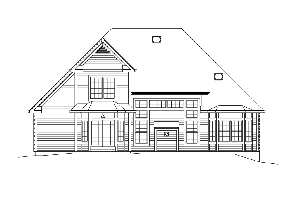 Home Plan Rear Elevation of this 3-Bedroom,2205 Sq Ft Plan -138-1293