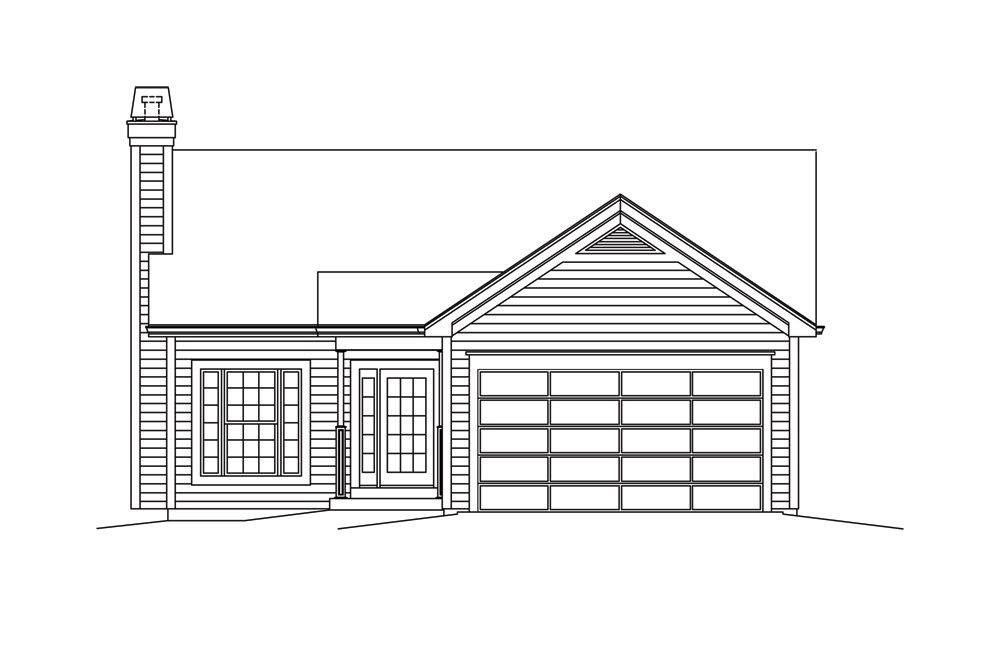 Home Plan Front Elevation of this 3-Bedroom,1281 Sq Ft Plan -138-1294