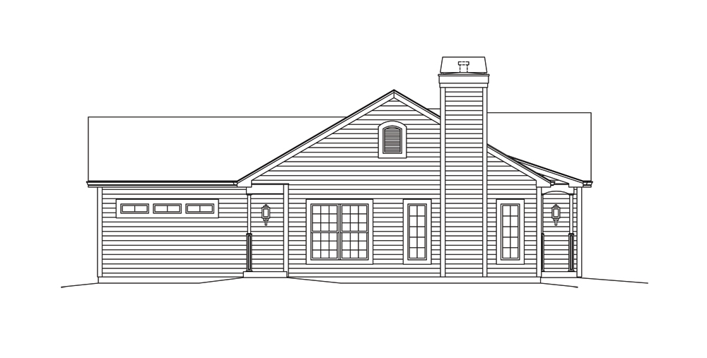 Home Plan Left Elevation of this 3-Bedroom,1281 Sq Ft Plan -138-1294