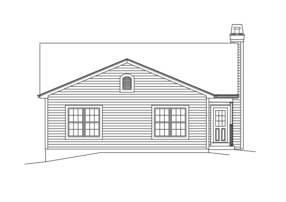 Home Plan Rear Elevation of this 3-Bedroom,1281 Sq Ft Plan -138-1294