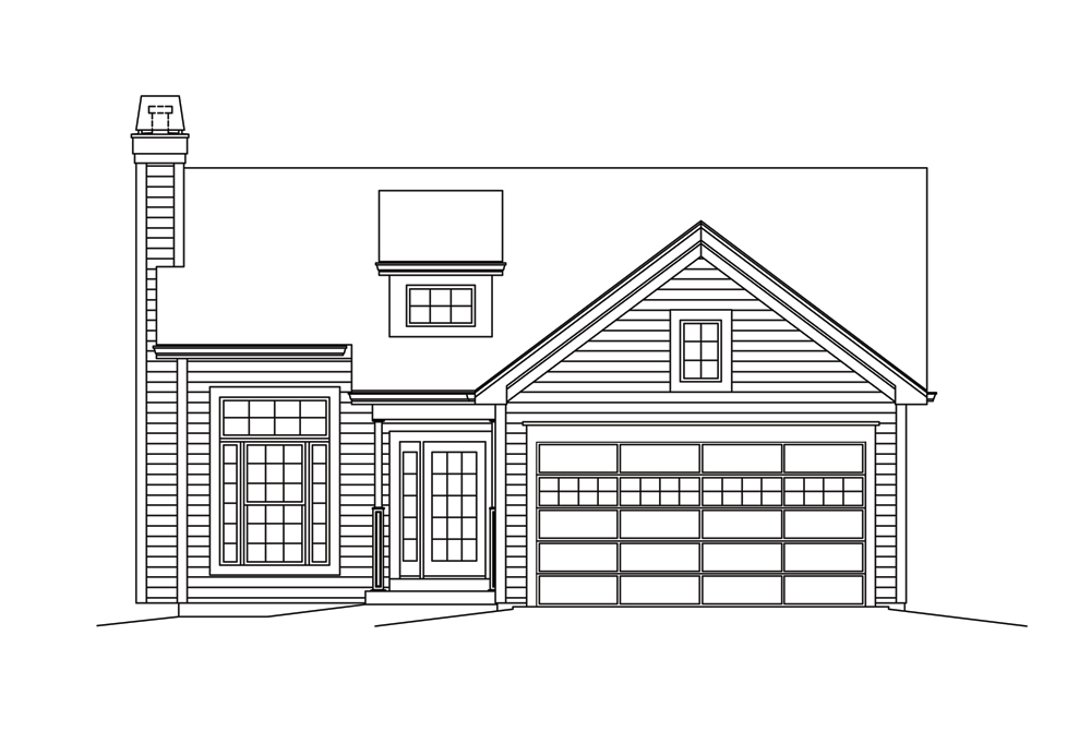 Home Plan Front Elevation of this 3-Bedroom,1281 Sq Ft Plan -138-1294