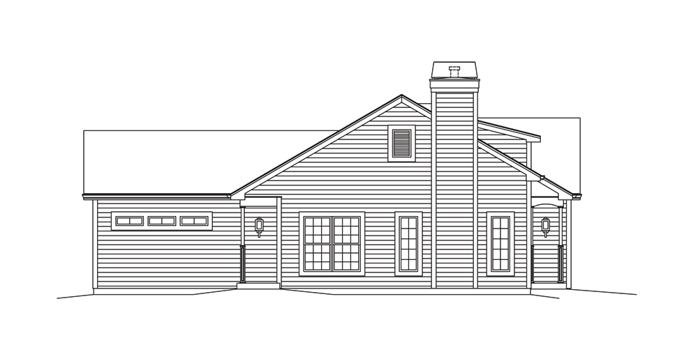 Home Plan Left Elevation of this 3-Bedroom,1281 Sq Ft Plan -138-1294