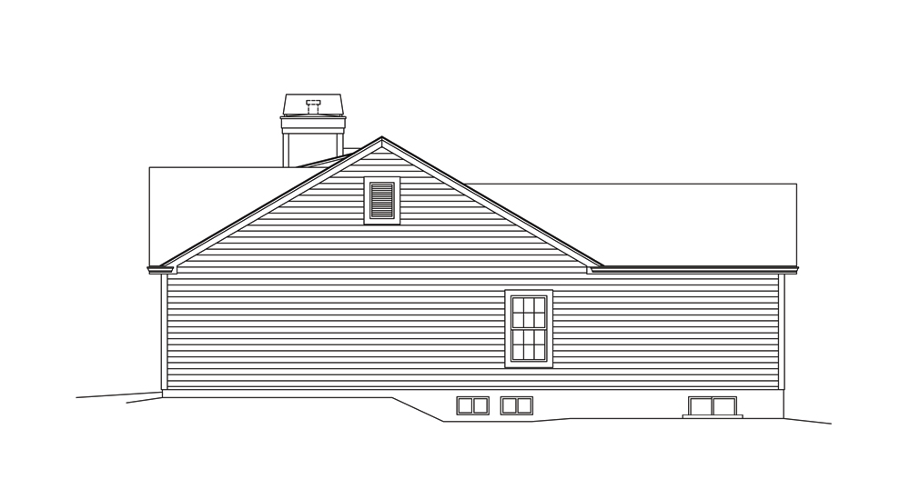 Home Plan Right Elevation of this 3-Bedroom,1281 Sq Ft Plan -138-1294
