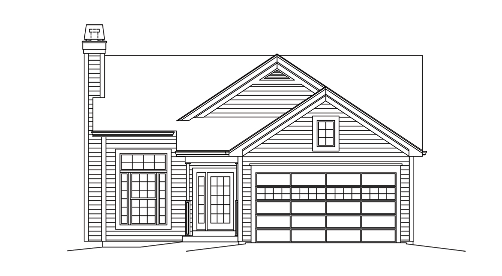 Home Plan Front Elevation of this 3-Bedroom,1281 Sq Ft Plan -138-1294