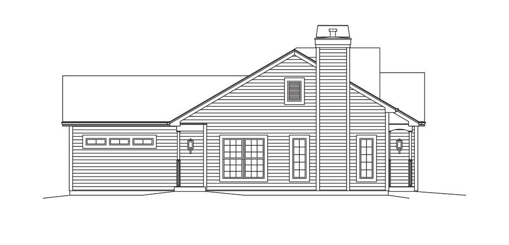 Home Plan Left Elevation of this 3-Bedroom,1281 Sq Ft Plan -138-1294
