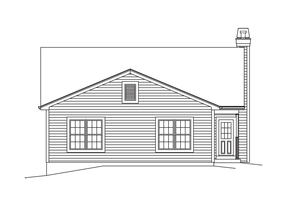 Home Plan Rear Elevation of this 3-Bedroom,1281 Sq Ft Plan -138-1294