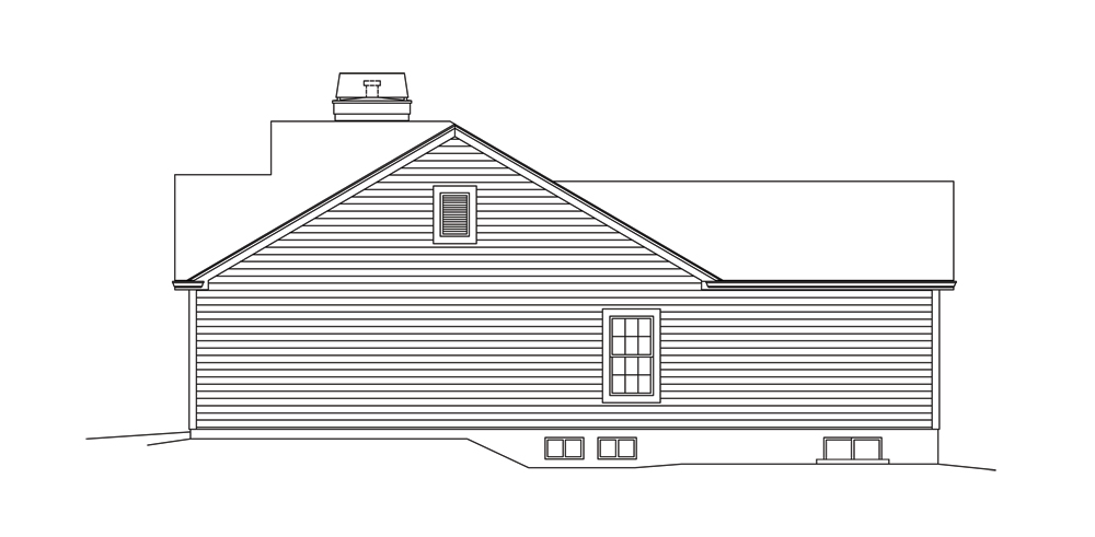 Home Plan Right Elevation of this 3-Bedroom,1281 Sq Ft Plan -138-1294