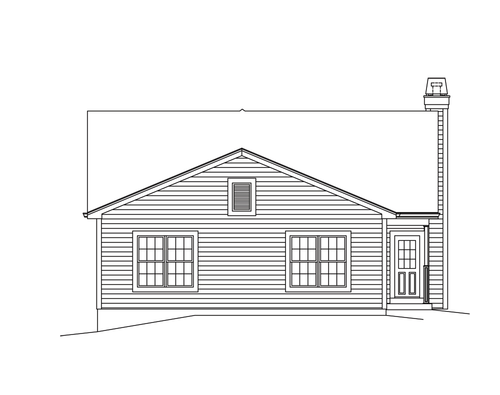 Home Plan Rear Elevation of this 3-Bedroom,1281 Sq Ft Plan -138-1294
