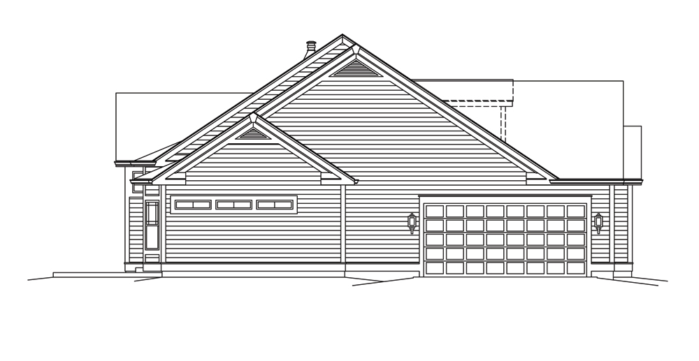Home Plan Left Elevation of this 4-Bedroom,2241 Sq Ft Plan -138-1295