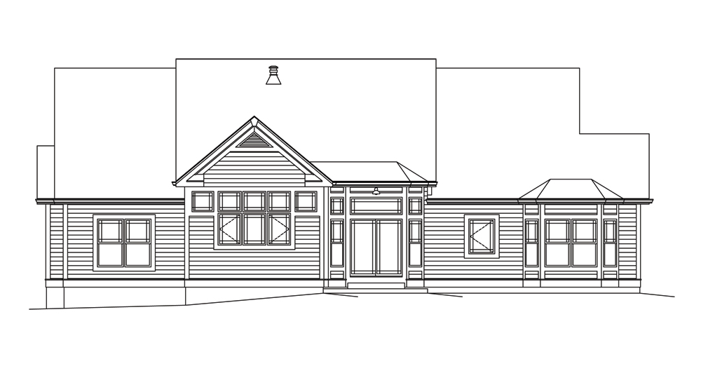 Home Plan Rear Elevation of this 4-Bedroom,2241 Sq Ft Plan -138-1295
