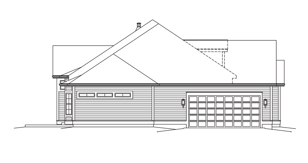 Home Plan Left Elevation of this 4-Bedroom,2241 Sq Ft Plan -138-1295