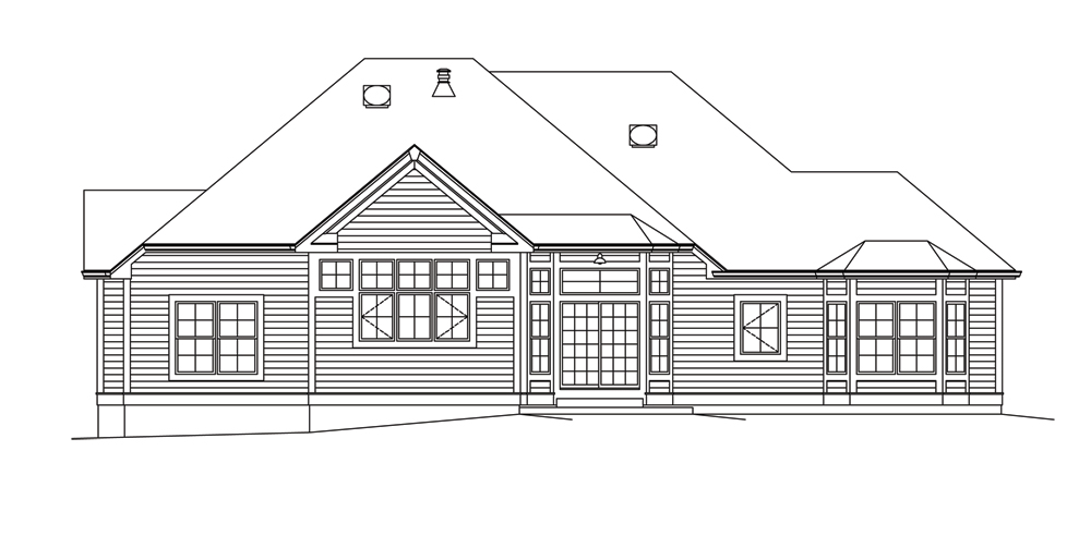 Home Plan Rear Elevation of this 4-Bedroom,2241 Sq Ft Plan -138-1295