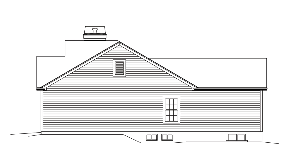 Home Plan Right Elevation of this 3-Bedroom,1281 Sq Ft Plan -138-1296