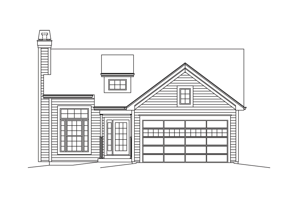 Home Plan Front Elevation of this 3-Bedroom,1281 Sq Ft Plan -138-1296