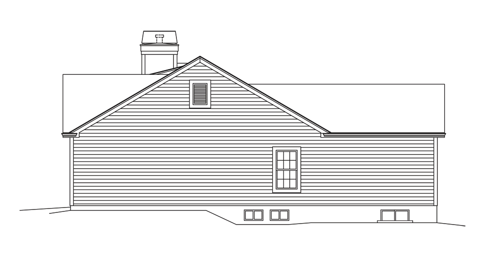 Home Plan Right Elevation of this 3-Bedroom,1281 Sq Ft Plan -138-1296