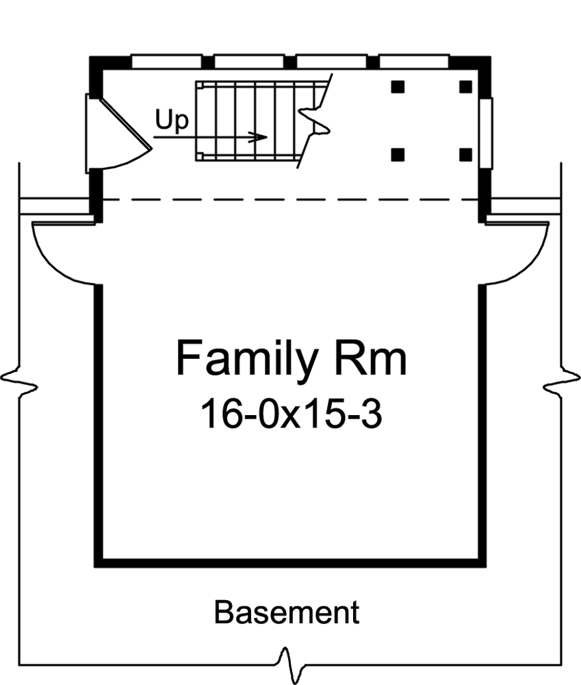 Floor Plan Basement of Ranch Plan #138-1297