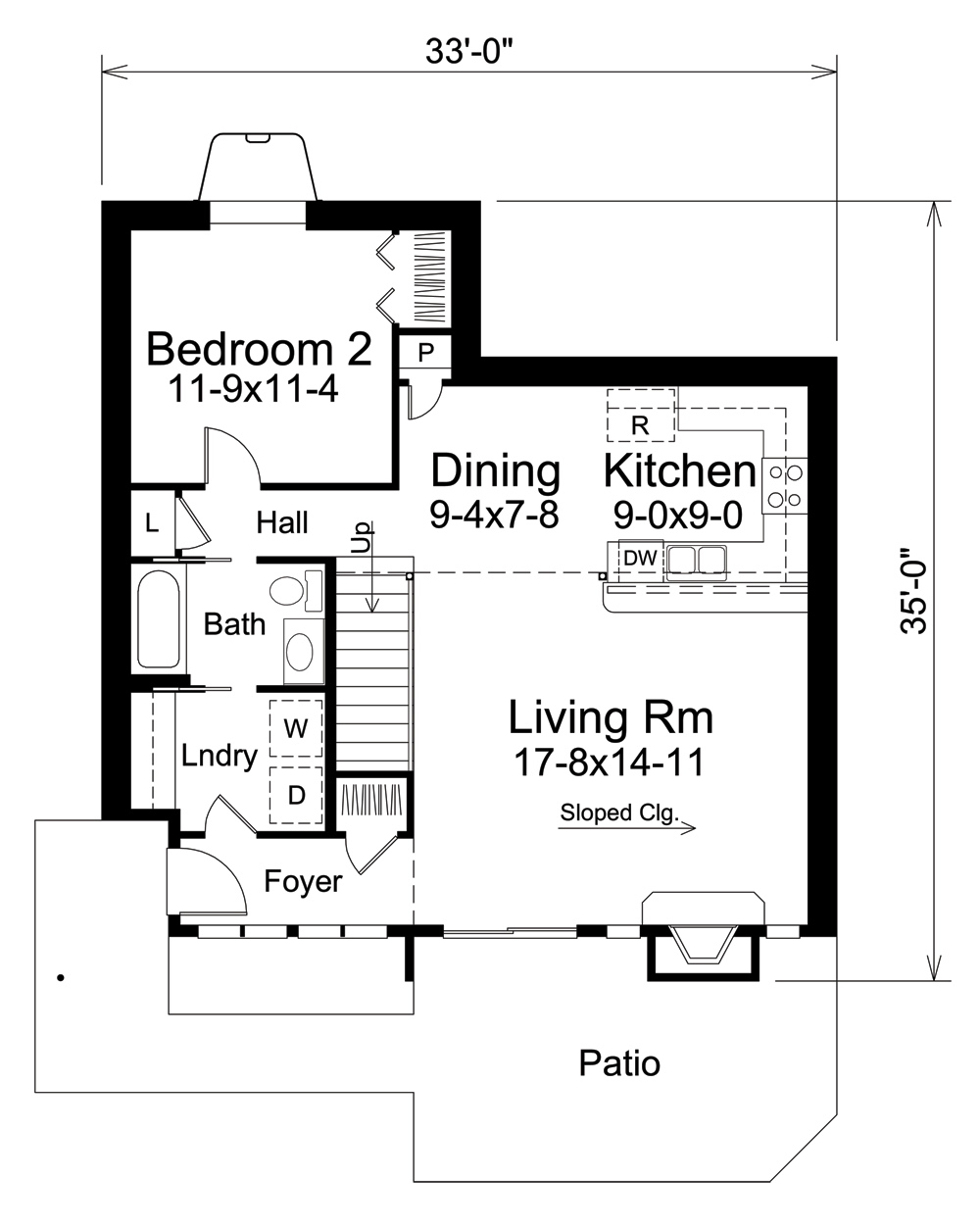Floor Plan First Story of Modern Plan #138-1306