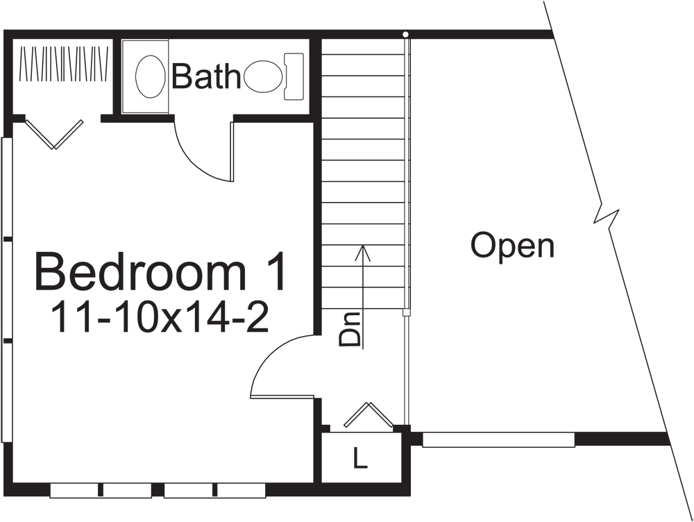 Floor Plan Second Story of Modern Plan #138-1306