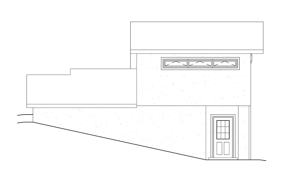 Home Plan Left Elevation of this 2-Bedroom,1105 Sq Ft Plan -138-1306