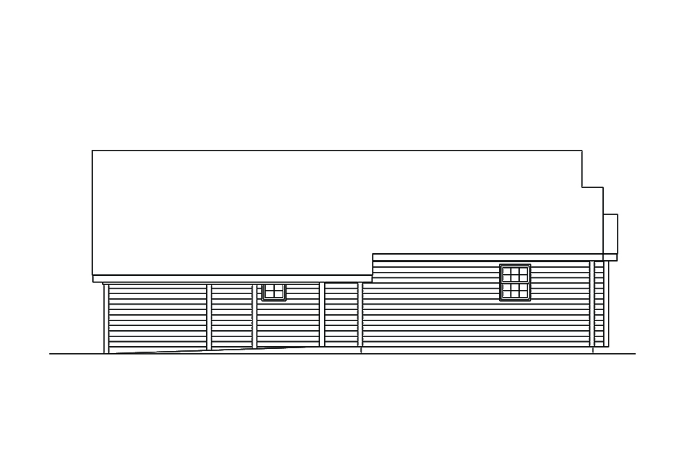 Home Plan Left Elevation of this 3-Bedroom,1396 Sq Ft Plan -138-1310