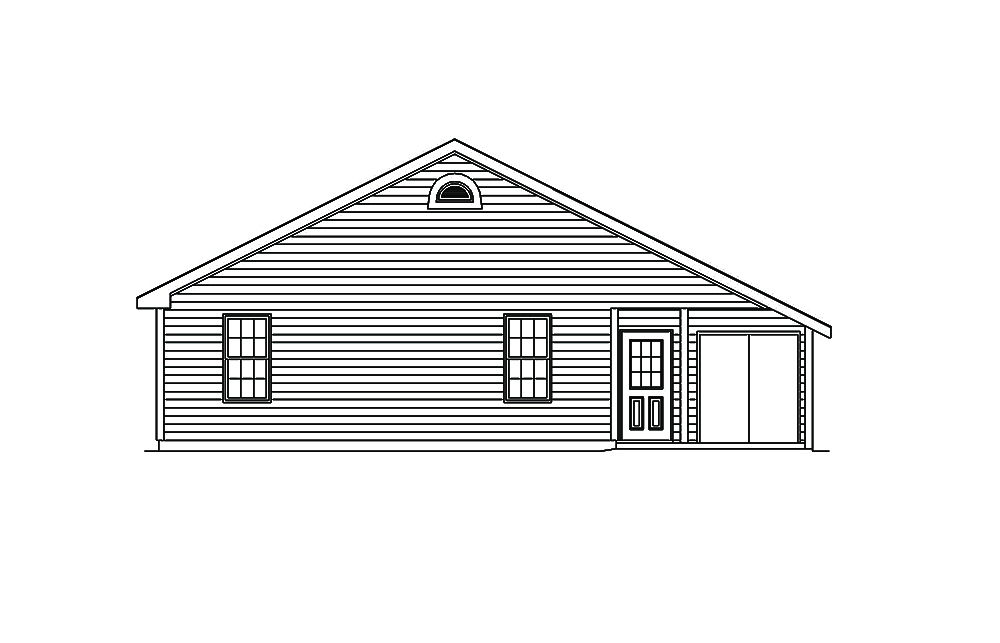 Home Plan Rear Elevation of this 3-Bedroom,1396 Sq Ft Plan -138-1310