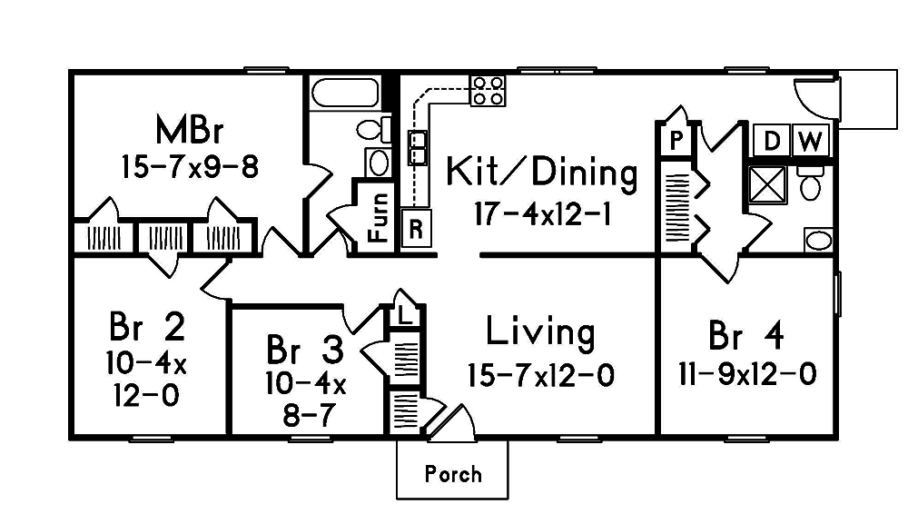Floor Plan First Story of Country Plan #138-1313