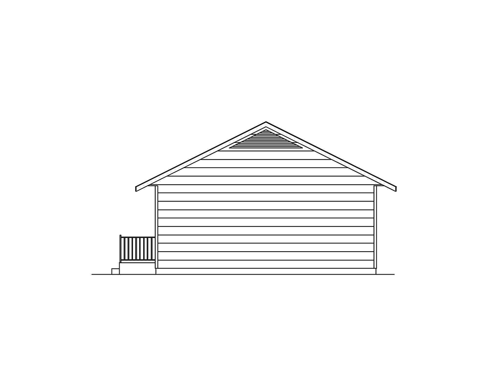 Home Plan Right Elevation of this 4-Bedroom,1536 Sq Ft Plan -138-1314