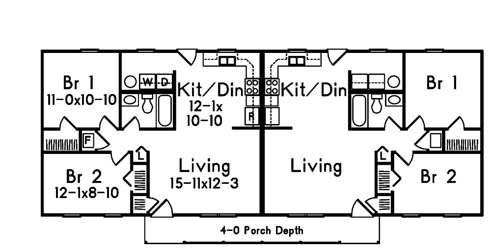 Floor Plan First Story of Country Plan #138-1315