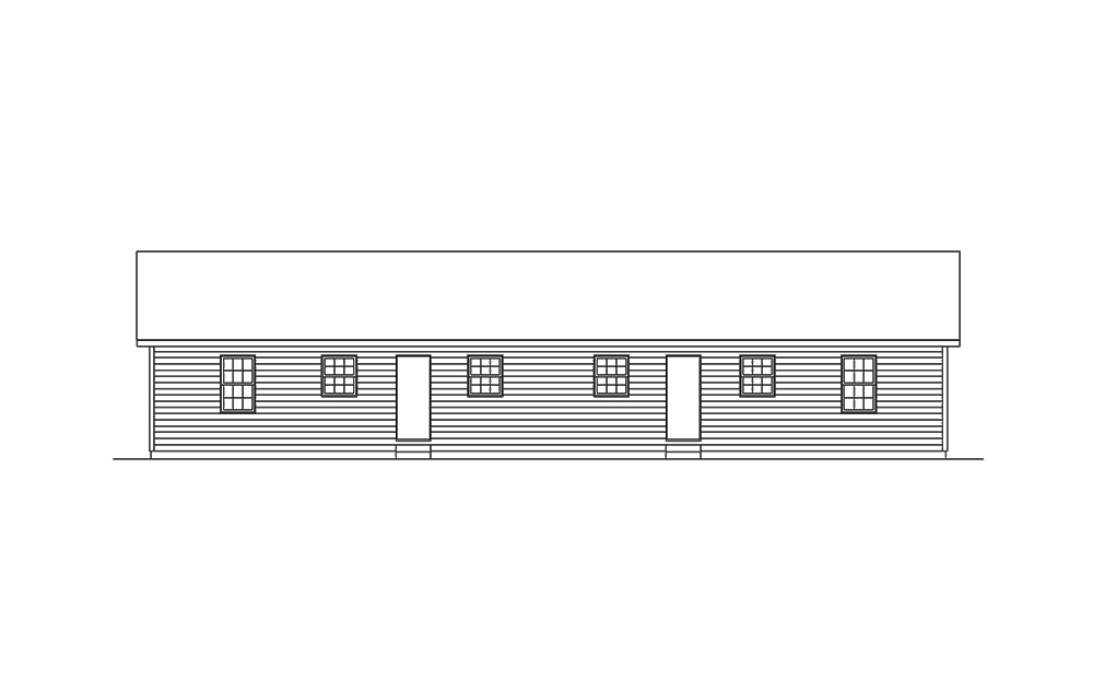 Home Plan Rear Elevation of this 2-Bedroom,768 Sq Ft Plan -138-1315