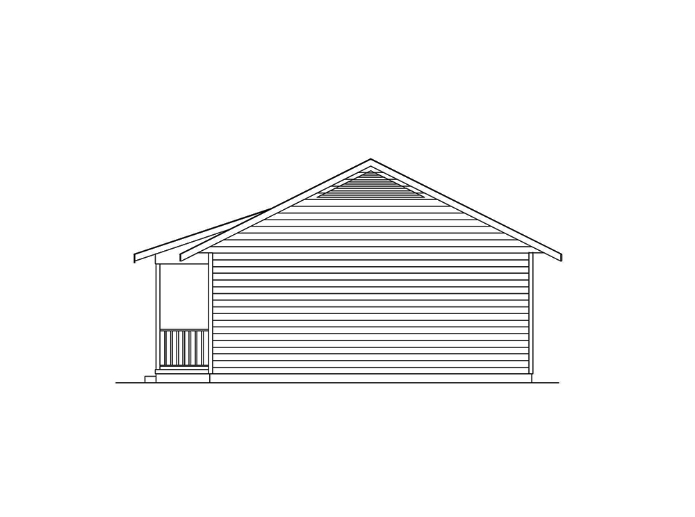 Home Plan Right Elevation of this 2-Bedroom,768 Sq Ft Plan -138-1315