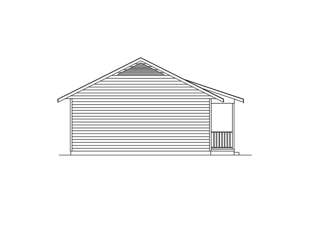 Home Plan Left Elevation of this 2-Bedroom,768 Sq Ft Plan -138-1315