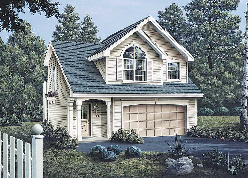 Front View of this 1-Bedroom, 632 Sq Ft Plan - 138-1318