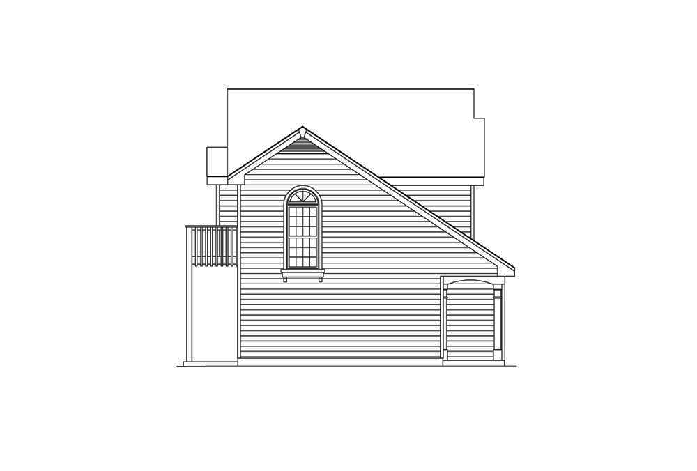 Home Plan Left Elevation of this 1-Bedroom,632 Sq Ft Plan -138-1318