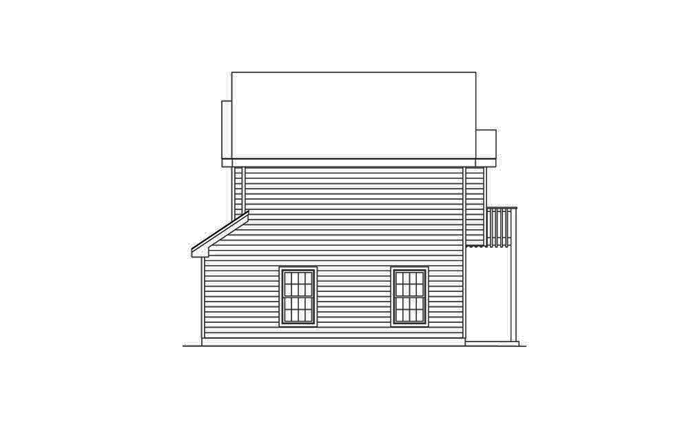 Home Plan Right Elevation of this 1-Bedroom,632 Sq Ft Plan -138-1318