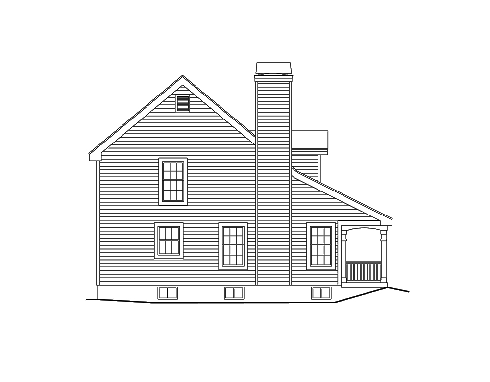 Home Plan Left Elevation of this 3-Bedroom,1299 Sq Ft Plan -138-1319