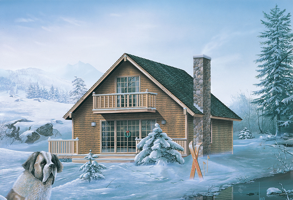 Color rendering of Vacation Homes home plan (ThePlanCollection: House Plan #138-1325)