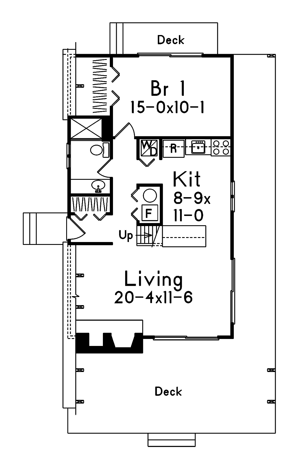 Floor Plan First Story of Vacation Homes Plan #138-1326
