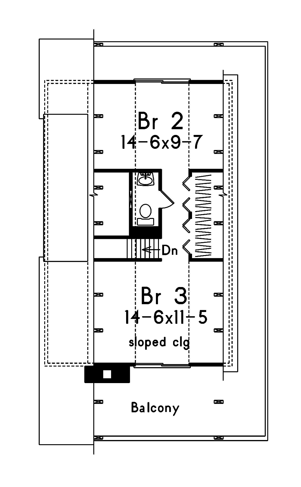 Floor Plan Second Story of Vacation Homes Plan #138-1326