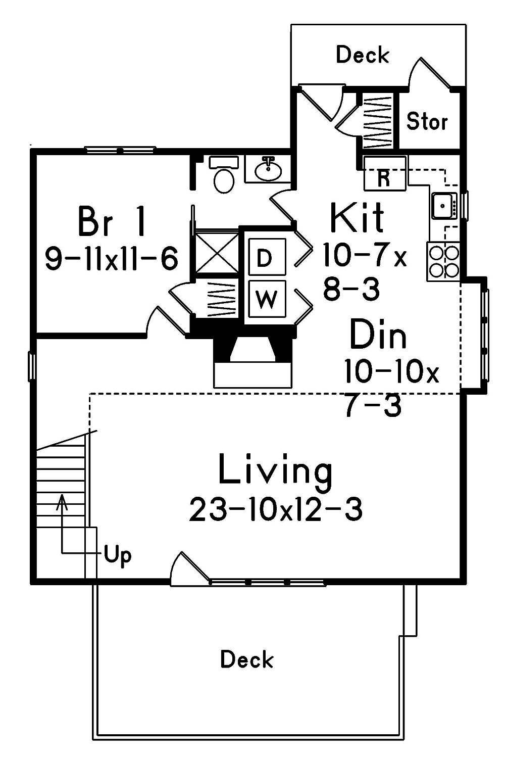 Floor Plan First Story of Vacation Homes Plan #138-1327