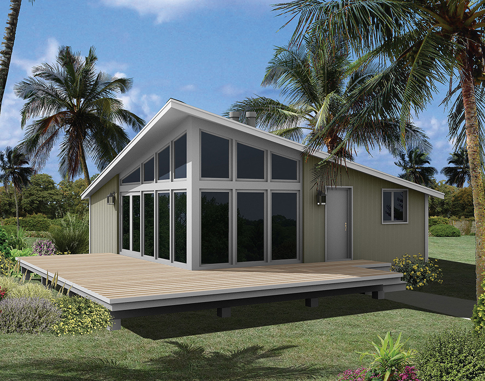 Front elevation of Vacation Homes home (ThePlanCollection: House Plan #138-1328)