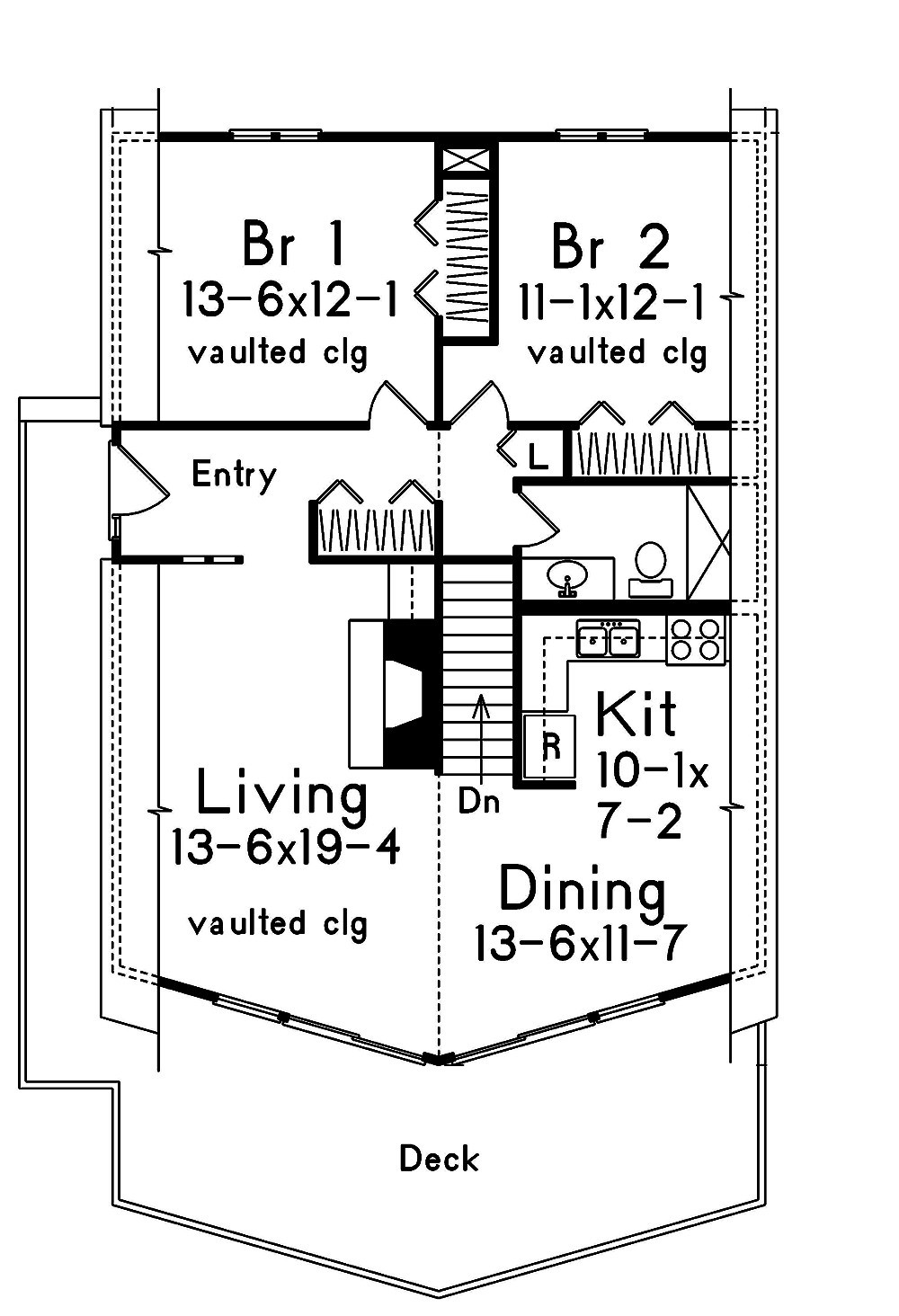 Floor Plan First Story of Vacation Homes Plan #138-1329