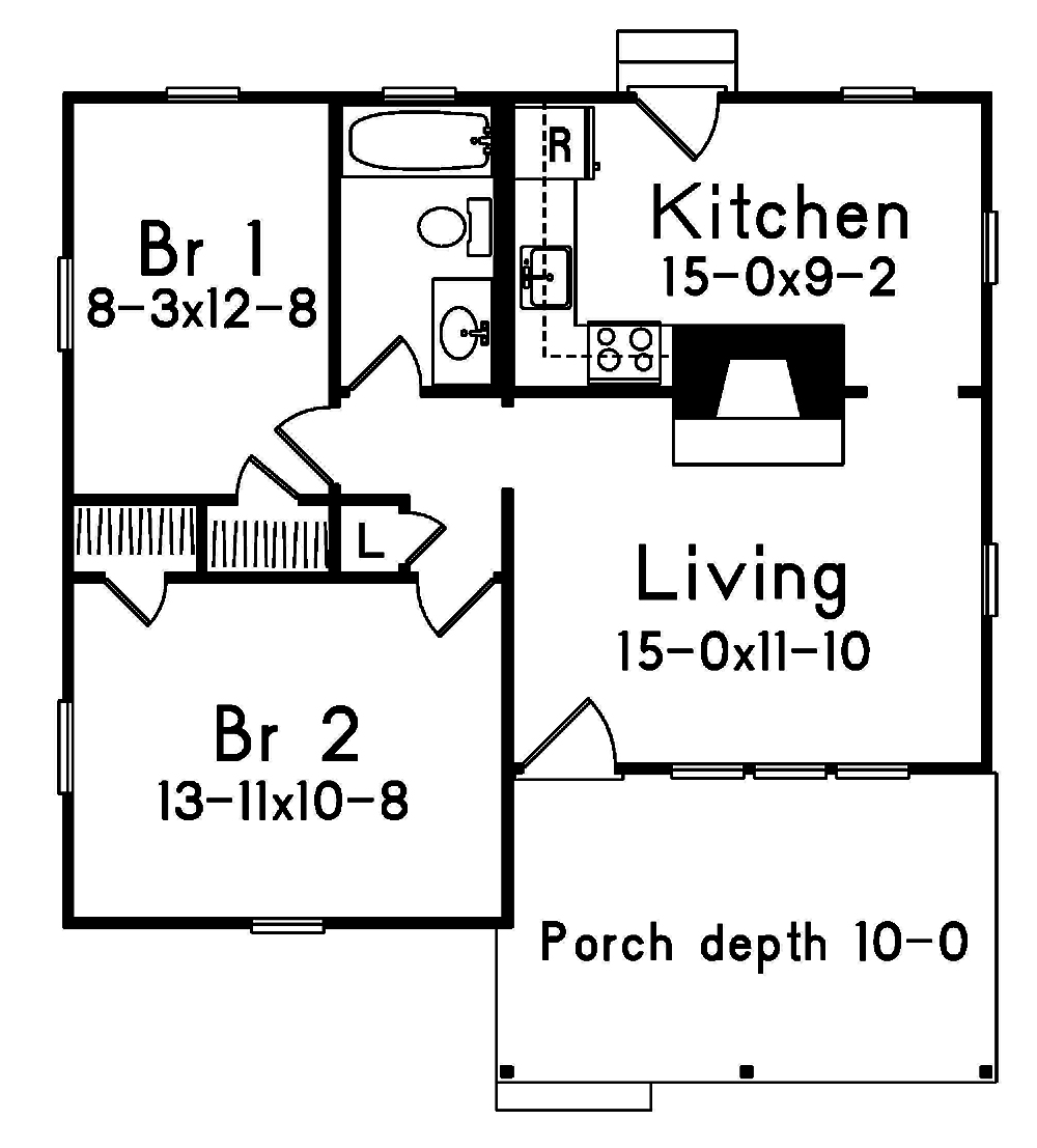 Floor Plan First Story of Country Plan #138-1331