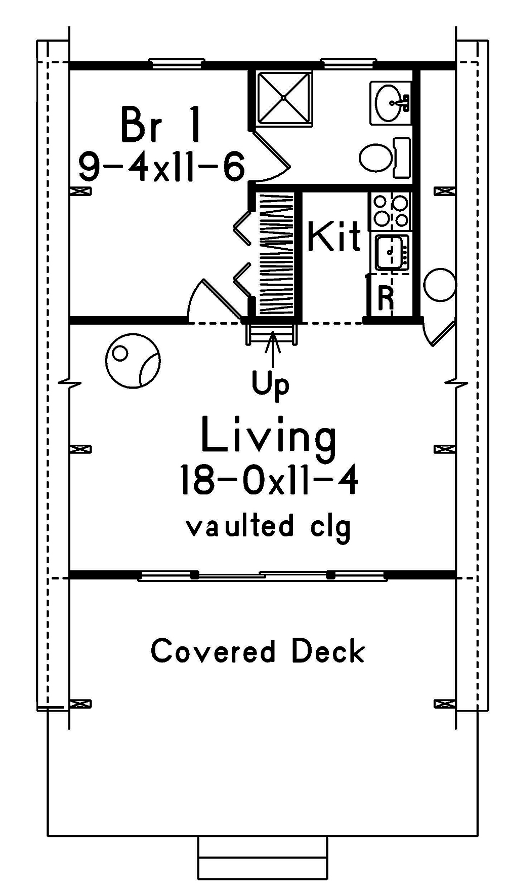 Floor Plan First Story of A Frame Plan #138-1333