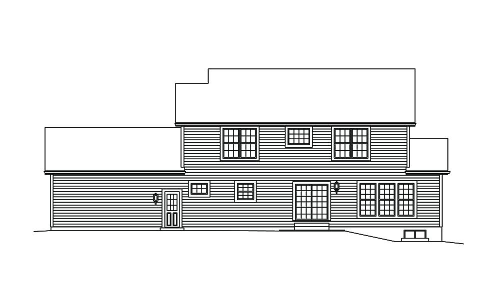 Home Plan Rear Elevation of this 3-Bedroom,2555 Sq Ft Plan -138-1336