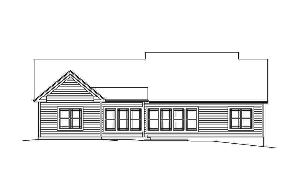 Home Plan Rear Elevation of this 3-Bedroom,1994 Sq Ft Plan -138-1338
