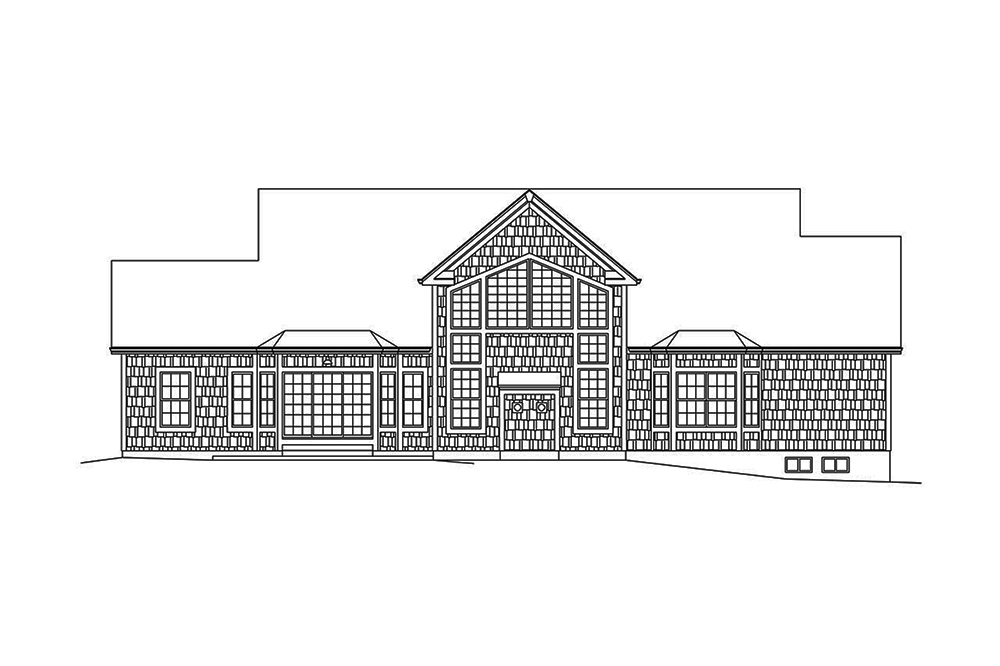 Home Plan Rear Elevation of this 4-Bedroom,3782 Sq Ft Plan -138-1340