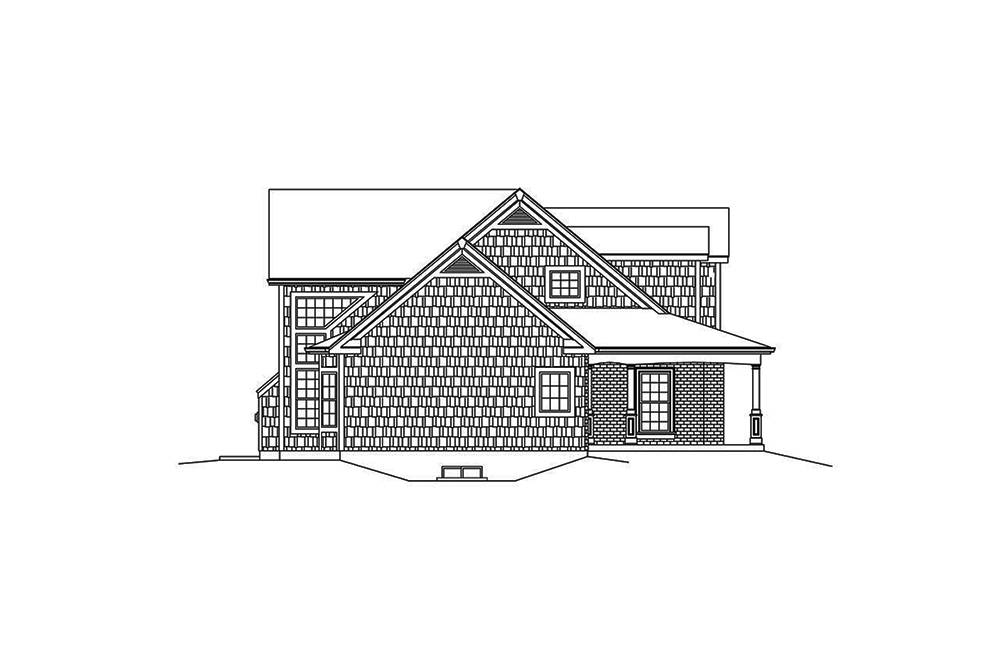 Home Plan Left Elevation of this 4-Bedroom,3782 Sq Ft Plan -138-1340